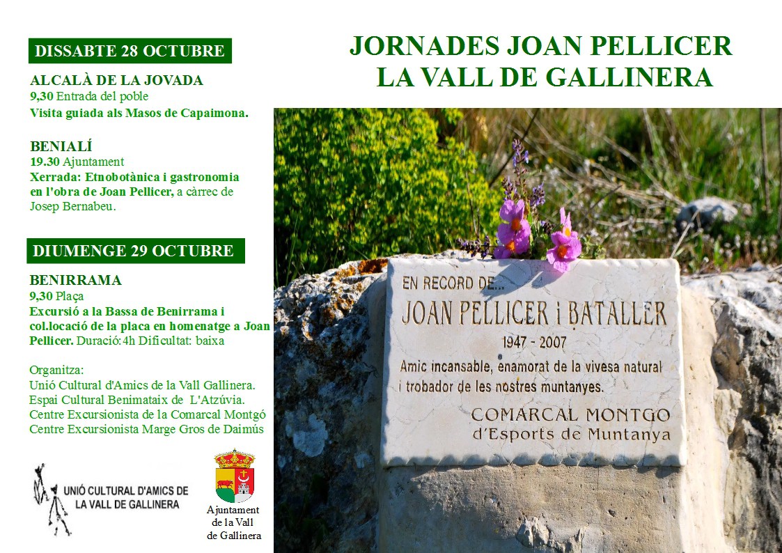 La Vall de Gallinera homenatja Joan Pellicer