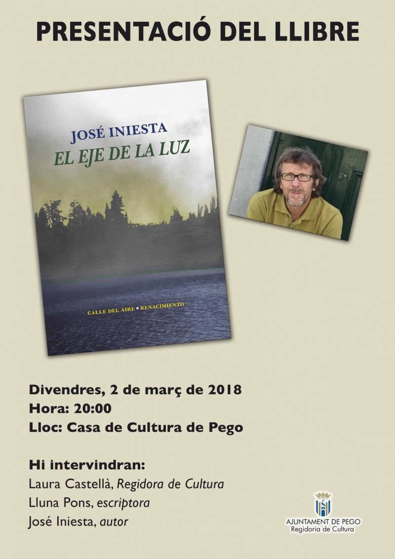 Casa de Cultura de Pego acull la presentació de El eje de la luz