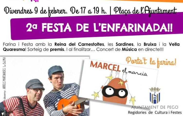 La 2ª Festa de l’Enfarinada culminarà divendres la segona edició dels Carnicontes Pegolins