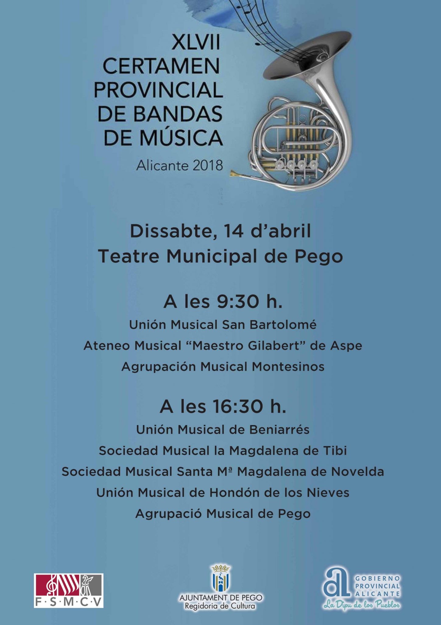 Pego acull el Certamen Provincial de bandes, un dels actes més prestigiosos de la música de banda