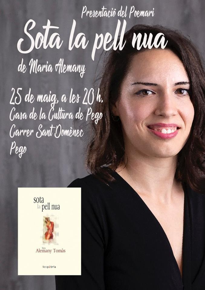 Es presenta l’òpera prima de Maria Alemany Tomàs, el poemari ‘Sota la pell nua’