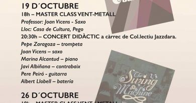Per primera vegada Pego omplirà de música els divendres d’octubre el pati de la Casa de Cultura