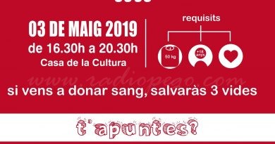 La quarta marató de donació de sang de Pego tindrà lloc demà