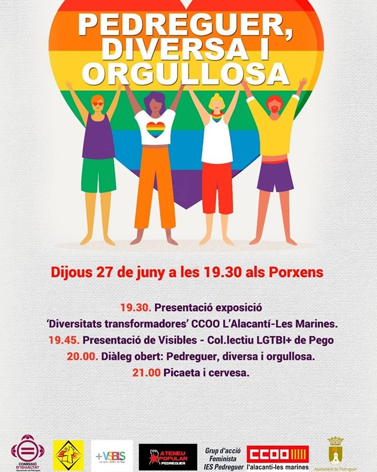Visibles col·lectiu LGTBI + Pego participa en una jornada sobre diversitat a Pedreguer