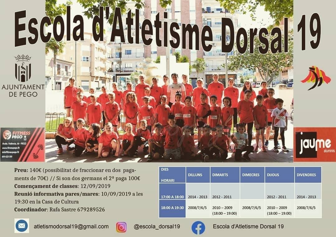 L’escola d’atletisme Dorsal 19 convoca una reunió informativa per al 10 de setembre