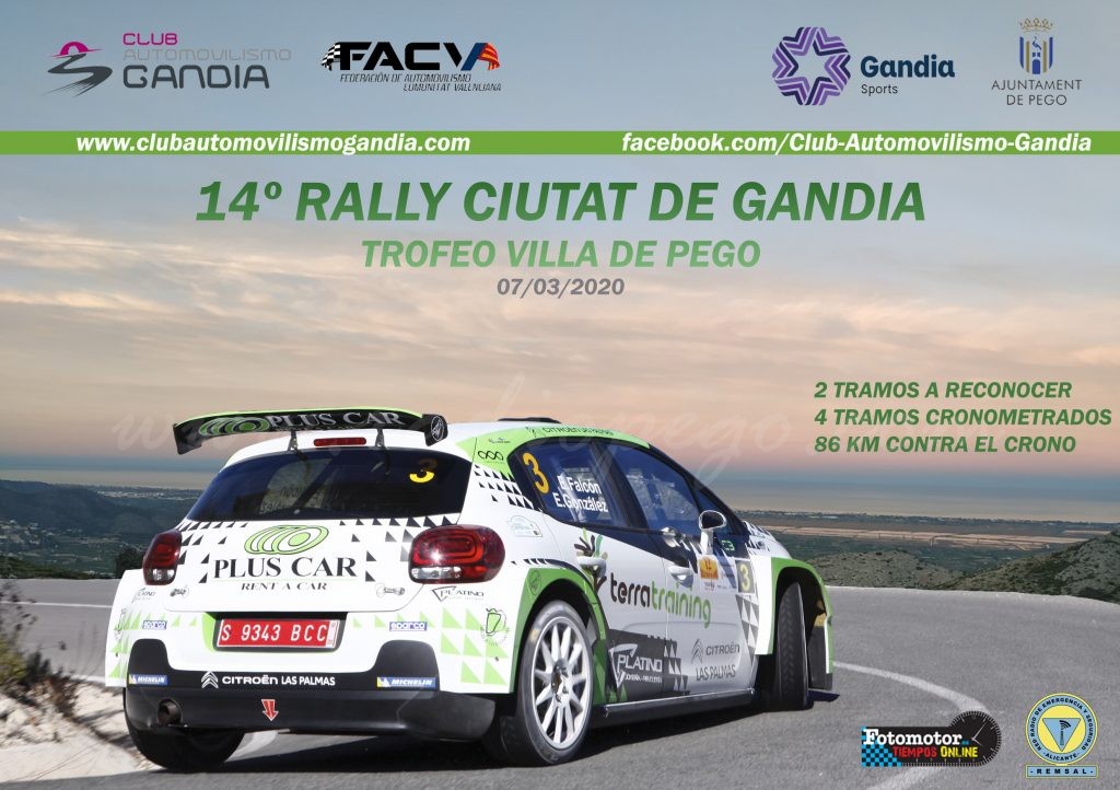 80 equips disputaran el XIV Ral·li Ciutat de Gandia Trofeu Vila de Pego