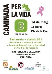 Esperança contra el càncer fa el dissabte la Caminada per la vida