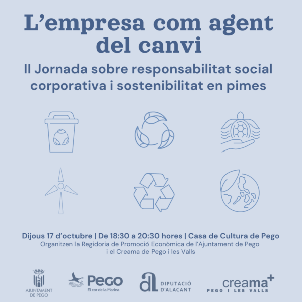 ‘L’empresa com a agent de canvi’ és la proposta de la II jornada sobre responsabilitat social corporativa i sostenibilitat en empreses de la Marina Alta