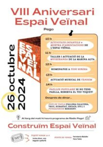 L’Espai Veïnal celebra els seus 8 anys de vida i homenatja un dels seus impulsors, Toni Ribera