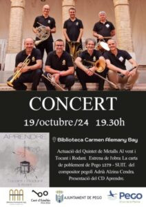 La música del Quintet de Metalls Al Vent i Tocant i Rodant clausura la commemoració del primer aniversari de la biblioteca Carmen Alemany Bay