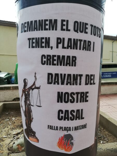 La Falla Plaça i Natzarè demana plantar el monument faller davant el casal
