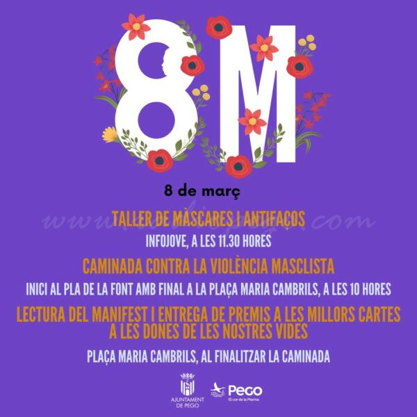Pego viu el 8M amb el lliurament del premi ‘Jo Dona’ i la Caminada contra la violència masclista