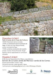La construcció en pedra natural, protagonista de les VIII Jornades sobre Història i Patrimoni d’Atzaïla