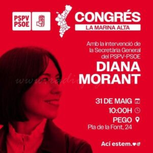 Pego acull el Congrés Comarcal del PSPV que obrirà la ministra i secretària general Diana Morant