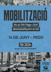 Guaitem la Terra es mobilitza contra el PAI Pego-Golf