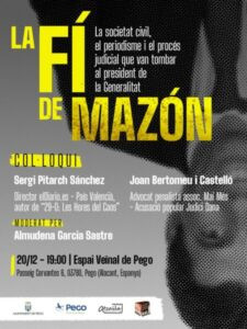 Atzaïla analitzarà a Pego ‘La fi de Mazón’