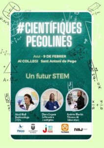 Pego celebra el dia de la Dona i la Xiqueta en la Ciència amb Abril Moll (biotecnòloga), Clara Enguix (metgessa i infermera) i Andrea Martín (tècnica de laboratori)
