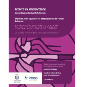 La conferència Retrat d’un maltractador pretén aflorar, visibilitzar i traure de la seua ocultació qui està darrer de la violència contra les dones