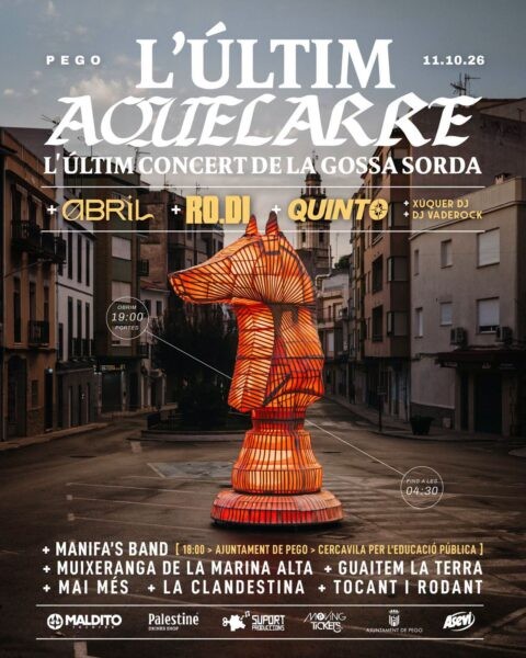 Cartell de L’Últim Aquelarre, anunciat a Pego per a l’11 d’octubre de 2026.