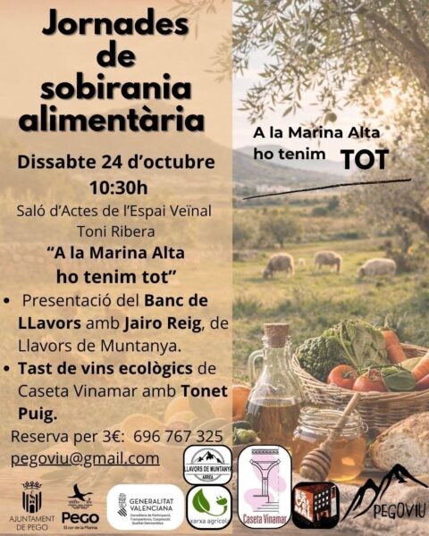 Pego Viu reprén les Jornades de Sobirania Alimentària amb una sessió sobre llavors i vi ecològic